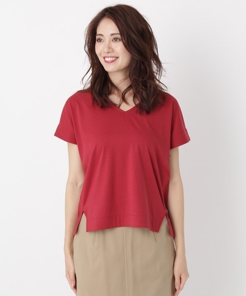 Andemiu（アンデミュウ）の「【取り外し可能なアクセ付き!】アクセツキリョウＶ／Ｎカット765571（Tシャツ/カットソー・レディース・カーキ/オフホワイト/ライトグレー/レッド・FREE）」の10枚目の写真