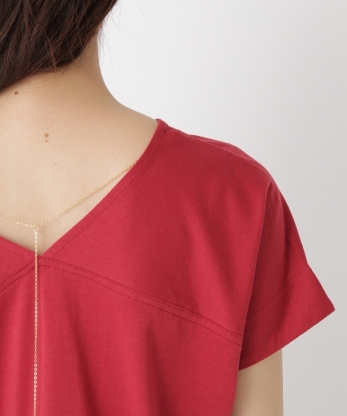 Andemiu（アンデミュウ）の「【取り外し可能なアクセ付き!】アクセツキリョウＶ／Ｎカット765571（Tシャツ/カットソー・レディース・カーキ/オフホワイト/ライトグレー/レッド・FREE）」の16枚目の写真