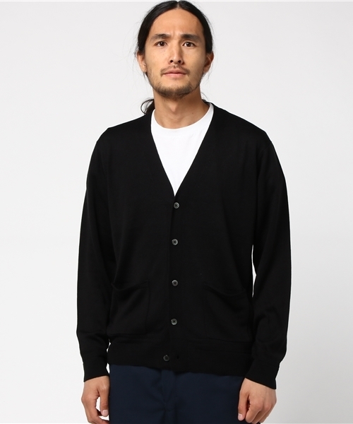 WEGO（ウィゴー）の「WEGO/カラーVネックカーディガン（カーディガン/ボレロ・メンズ・ネイビー/ダークグリーン/ブラック/ワイン・LARGE/MEDIUM/SMALL）」の18枚目の写真