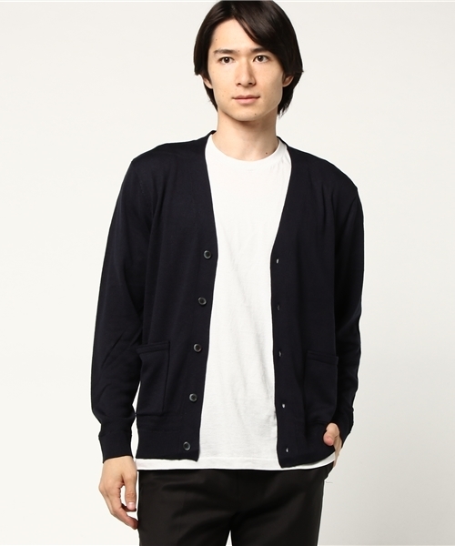 WEGO（ウィゴー）の「WEGO/カラーVネックカーディガン（カーディガン/ボレロ・メンズ・ネイビー/ダークグリーン/ブラック/ワイン・LARGE/MEDIUM/SMALL）」の16枚目の写真