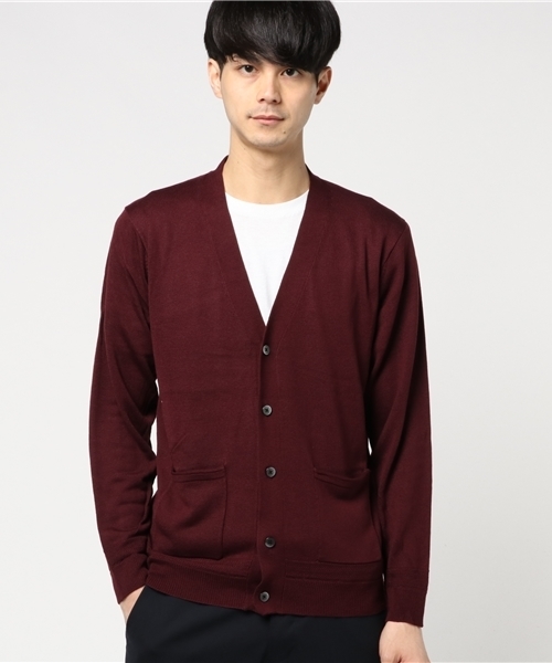 WEGO（ウィゴー）の「WEGO/カラーVネックカーディガン（カーディガン/ボレロ・メンズ・ネイビー/ダークグリーン/ブラック/ワイン・LARGE/MEDIUM/SMALL）」の13枚目の写真