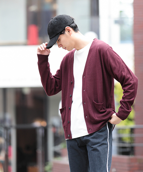 WEGO（ウィゴー）の「WEGO/カラーVネックカーディガン（カーディガン/ボレロ・メンズ・ネイビー/ダークグリーン/ブラック/ワイン・LARGE/MEDIUM/SMALL）」の20枚目の写真