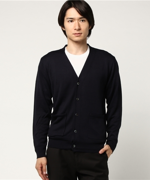 WEGO（ウィゴー）の「WEGO/カラーVネックカーディガン（カーディガン/ボレロ・メンズ・ネイビー/ダークグリーン/ブラック/ワイン・LARGE/MEDIUM/SMALL）」の15枚目の写真