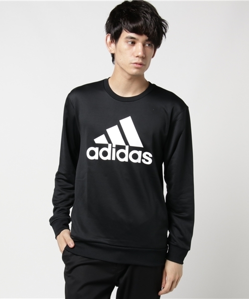 adidas（アディダス）の「スウェットトレーナー ESS ENTIALS ライトクルーネックスウェット (裏起毛) CE0271（スウェット・メンズ・グレー/ホワイト/ブラック/ネイビー・3L/LL/S/L/M）」の2枚目の写真