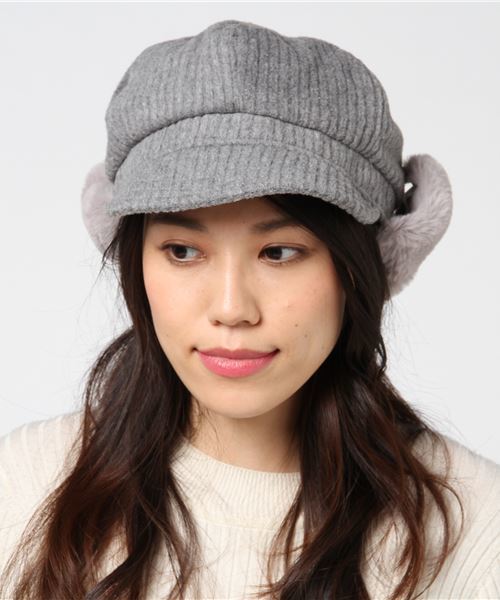 U.Q（ユウキュウ）の「フライトキャップ（キャップ・レディース・チャコールグレー/ライトグレー/ブラウン・FREE）」の10枚目の写真