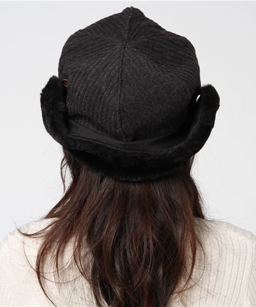 U.Q（ユウキュウ）の「フライトキャップ（キャップ・レディース・チャコールグレー/ライトグレー/ブラウン・FREE）」の5枚目の写真