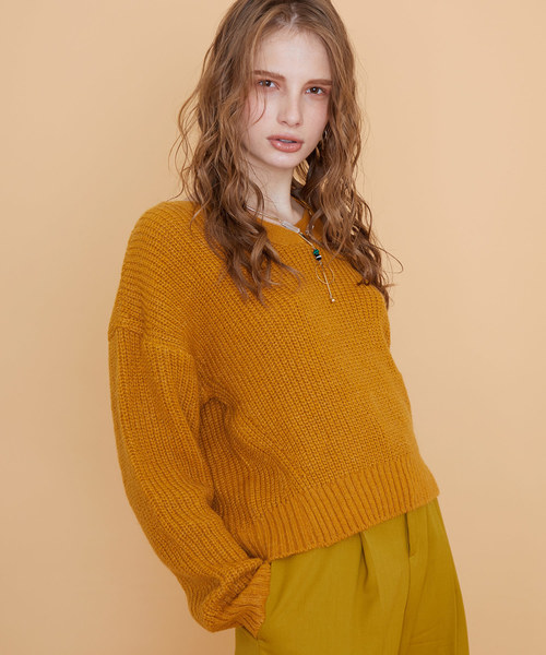 UNITED TOKYO（ユナイテッドトウキョウ）の「モヘアVネックニット（ニット/セーター・レディース・ホワイト/ブラック/パープル/グレー/グリーン/マスタード・1）」の12枚目の写真