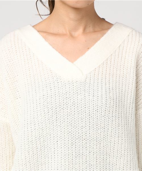 UNITED TOKYO（ユナイテッドトウキョウ）の「モヘアVネックニット（ニット/セーター・レディース・ホワイト/ブラック/パープル/グレー/グリーン/マスタード・1）」の7枚目の写真