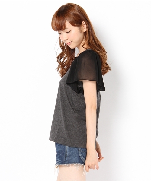 Kastane（カスタネ）の「シフォン袖TEE（Tシャツ/カットソー・レディース・ホワイト系その他/グレー系その他/ピンク系その他/グリーン系その他・FREE）」の5枚目の写真