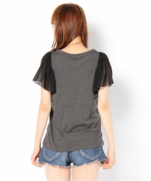 Kastane（カスタネ）の「シフォン袖TEE（Tシャツ/カットソー・レディース・ホワイト系その他/グレー系その他/ピンク系その他/グリーン系その他・FREE）」の6枚目の写真