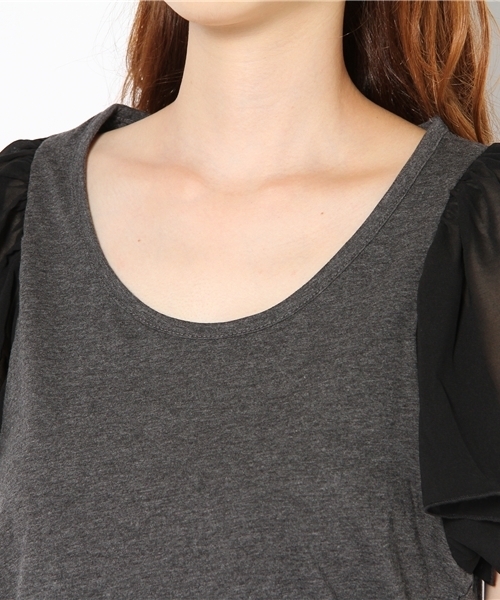 Kastane（カスタネ）の「シフォン袖TEE（Tシャツ/カットソー・レディース・ホワイト系その他/グレー系その他/ピンク系その他/グリーン系その他・FREE）」の8枚目の写真