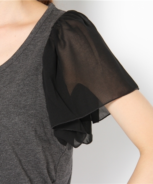 Kastane（カスタネ）の「シフォン袖TEE（Tシャツ/カットソー・レディース・ホワイト系その他/グレー系その他/ピンク系その他/グリーン系その他・FREE）」の7枚目の写真