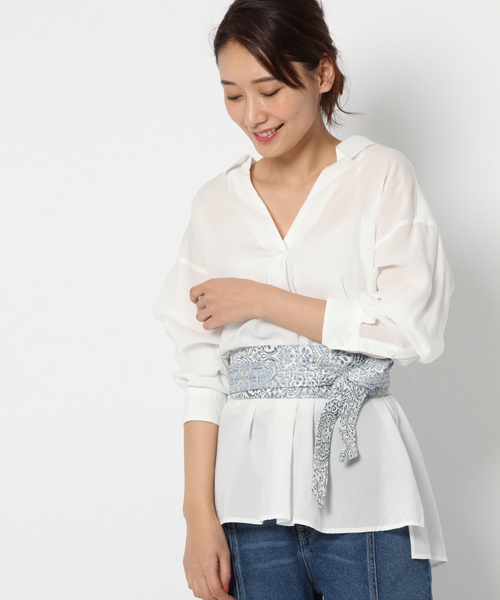 laboratory work(ラボラトリーワーク)の「ジャガードサッシュベルト(ベルト・レディース・ネイビー/ライトブルー・MEDIUM)」の13枚目の写真