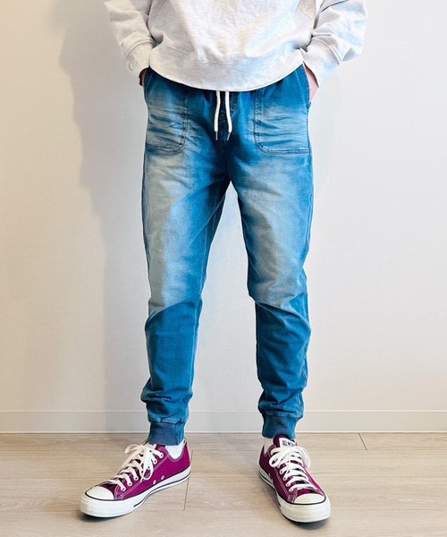 BEATJIVE(ビートジャイブ)の「ストレッチ スウェットデニム ジョガーパンツ イージーパンツ テーパード メンズ ヴィンテージ加工(デニムパンツ・メンズ・ブルー/ネイビー/インディゴブルー/ブラック/グレー・3/2/1)」の5枚目の写真