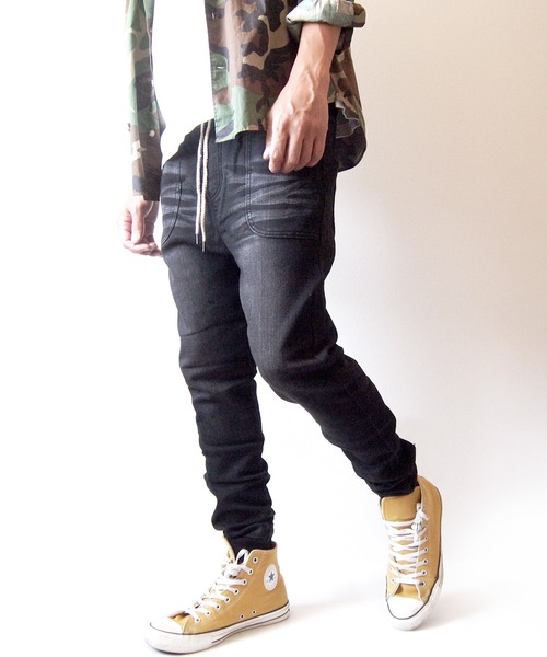 BEATJIVE(ビートジャイブ)の「ストレッチ スウェットデニム ジョガーパンツ イージーパンツ テーパード メンズ ヴィンテージ加工(デニムパンツ・メンズ・ブルー/ネイビー/インディゴブルー/ブラック/グレー・3/2/1)」の12枚目の写真