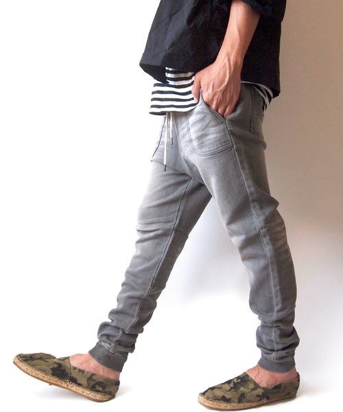 BEATJIVE(ビートジャイブ)の「ストレッチ スウェットデニム ジョガーパンツ イージーパンツ テーパード メンズ ヴィンテージ加工(デニムパンツ・メンズ・ブルー/ネイビー/インディゴブルー/ブラック/グレー・3/2/1)」の8枚目の写真