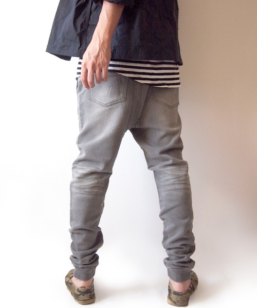 BEATJIVE(ビートジャイブ)の「ストレッチ スウェットデニム ジョガーパンツ イージーパンツ テーパード メンズ ヴィンテージ加工(デニムパンツ・メンズ・ブルー/ネイビー/インディゴブルー/ブラック/グレー・3/2/1)」の7枚目の写真