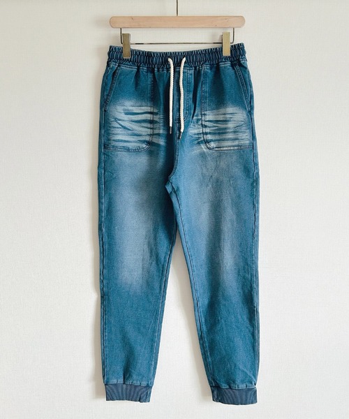 BEATJIVE(ビートジャイブ)の「ストレッチ スウェットデニム ジョガーパンツ イージーパンツ テーパード メンズ ヴィンテージ加工(デニムパンツ・メンズ・ブルー/ネイビー/インディゴブルー/ブラック/グレー・3/2/1)」の20枚目の写真