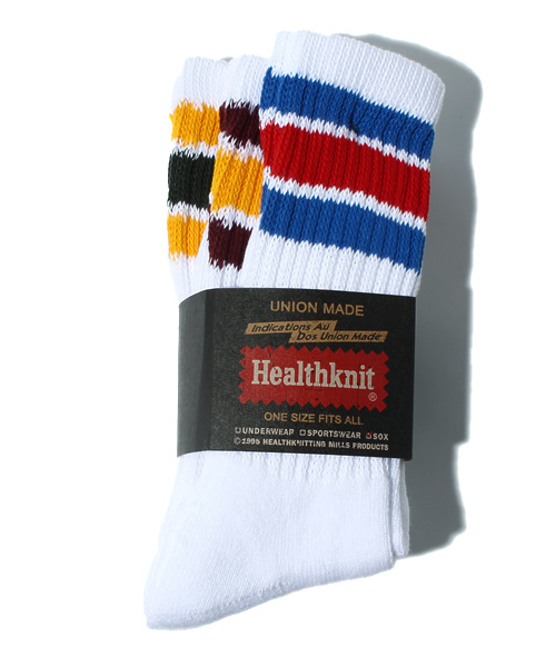 Healthknit(ヘルスニット)の「WEGO/配色3本ラインクルーソックス(ソックス/靴下・メンズ・その他1・FREE)」の1枚目の写真