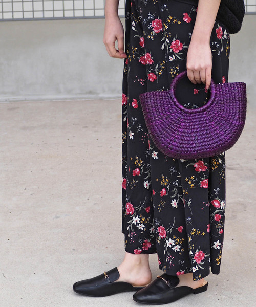 minia(ミニア)の「リングハンドルバスケット(S) □(かごバッグ・レディース・カーキ/チョコ/ナチュラル/パープル/ダークブラウン/グリーン・FREE)」の8枚目の写真