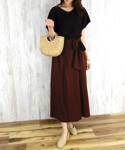 minia(ミニア)の「リングハンドルバスケット(S) □(かごバッグ・レディース・カーキ/チョコ/ナチュラル/パープル/ダークブラウン/グリーン・FREE)」の19枚目の写真