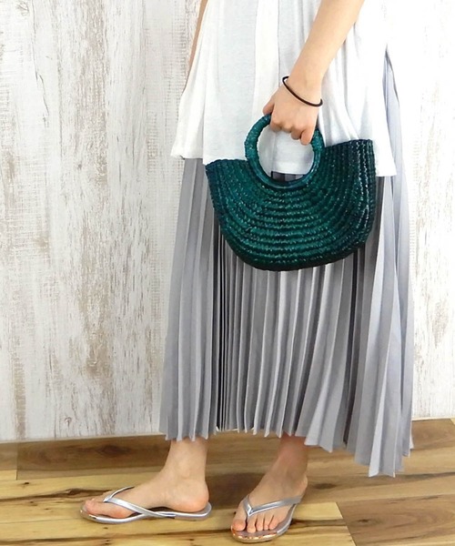 minia(ミニア)の「リングハンドルバスケット(S) □(かごバッグ・レディース・カーキ/チョコ/ナチュラル/パープル/ダークブラウン/グリーン・FREE)」の13枚目の写真