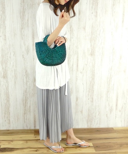 minia(ミニア)の「リングハンドルバスケット(S) □(かごバッグ・レディース・カーキ/チョコ/ナチュラル/パープル/ダークブラウン/グリーン・FREE)」の12枚目の写真