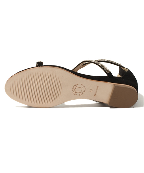 ROSE BUD（ローズバッド）の「16957 KID SUEDE CHAIN BACK ZIP SANDAL（サンダル・レディース・ブラック/ベージュ/レッド・35/36/37/38/39）」の7枚目の写真