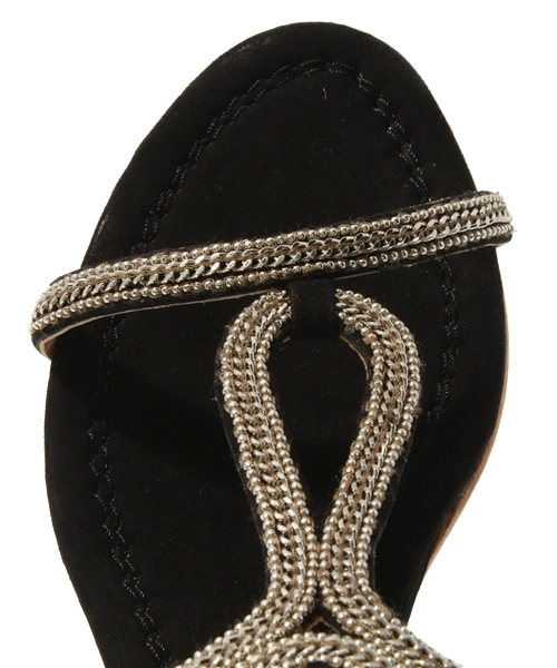 ROSE BUD（ローズバッド）の「16957 KID SUEDE CHAIN BACK ZIP SANDAL（サンダル・レディース・ブラック/ベージュ/レッド・35/36/37/38/39）」の8枚目の写真