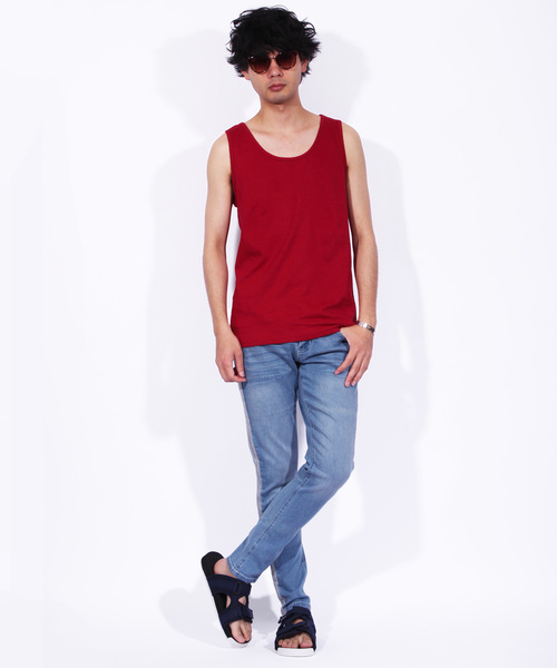 ８(eight)（エイト）の「ライン スキニーデニム ジーンズ 細身（デニムパンツ・メンズ・ブラック/ブルー/インディゴブルー/ケミカルウォッシュ・MEDIUM/LARGE）」の7枚目の写真