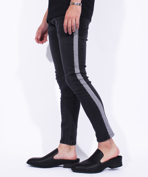 ８(eight)（エイト）の「ライン スキニーデニム ジーンズ 細身（デニムパンツ・メンズ・ブラック/ブルー/インディゴブルー/ケミカルウォッシュ・MEDIUM/LARGE）」の9枚目の写真