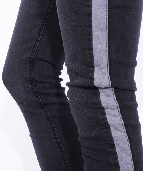 ８(eight)（エイト）の「ライン スキニーデニム ジーンズ 細身（デニムパンツ・メンズ・ブラック/ブルー/インディゴブルー/ケミカルウォッシュ・MEDIUM/LARGE）」の17枚目の写真