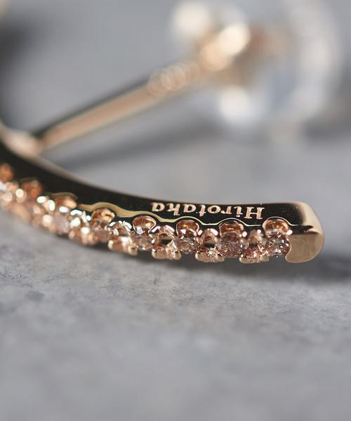 お値下げ】ヒロタカ BOW ダイヤモンド ピアス 片耳用 BOW ダイヤモンド