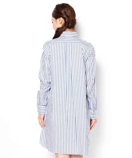 BEAMS BOY（ビームスボーイ）の「BEAMS BOY / NEW ストライプ B.Dシャツワンピース（ワンピース・レディース・グレー/ネイビー・ONE SIZE）」の5枚目の写真