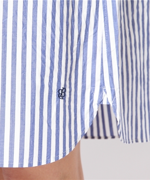 BEAMS BOY（ビームスボーイ）の「BEAMS BOY / NEW ストライプ B.Dシャツワンピース（ワンピース・レディース・グレー/ネイビー・ONE SIZE）」の10枚目の写真