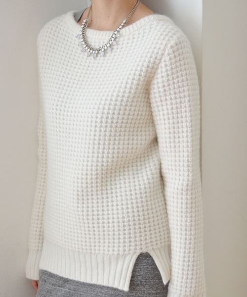 SHIPS for women（シップスフォーウィメン）の「★★ウール アンゴラ ワッフル ニット◇（ニット/セーター・レディース・ホワイト/グレー/キャメル/ピンク・ONE SIZE）」の11枚目の写真