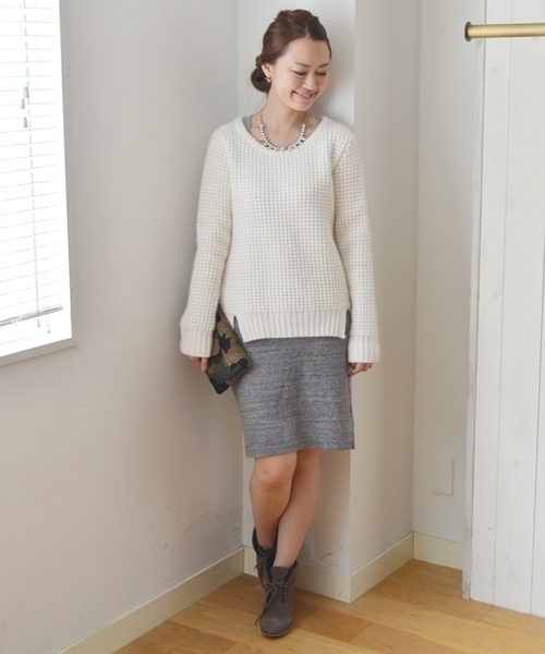 SHIPS for women（シップスフォーウィメン）の「★★ウール アンゴラ ワッフル ニット◇（ニット/セーター・レディース・ホワイト/グレー/キャメル/ピンク・ONE SIZE）」の13枚目の写真