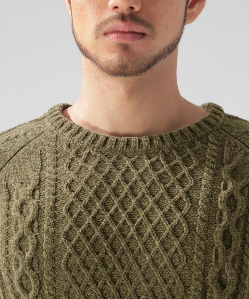 BAYFLOW（ベイフロー）の「モールケーブルプルオーバー（ニット/セーター・メンズ・ネイビー/オフホワイト/カーキ・SMALL/MEDIUM/LARGE）」の7枚目の写真