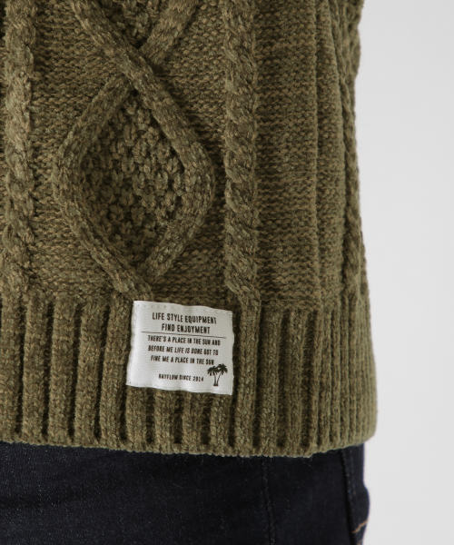 BAYFLOW（ベイフロー）の「モールケーブルプルオーバー（ニット/セーター・メンズ・ネイビー/オフホワイト/カーキ・SMALL/MEDIUM/LARGE）」の13枚目の写真