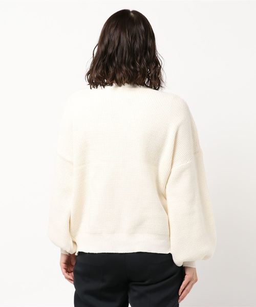 バルーンスリーブワッフルニットカーディガン（カーディガン/ボレロ