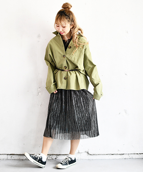 PairPair（ペアペア）の「キラキララメ細プリーツシアースカート（スカート・レディース・ブラック/ベージュ/グレー・FREE）」の22枚目の写真