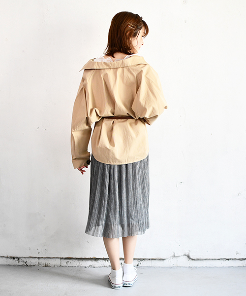 PairPair（ペアペア）の「キラキララメ細プリーツシアースカート（スカート・レディース・ブラック/ベージュ/グレー・FREE）」の7枚目の写真