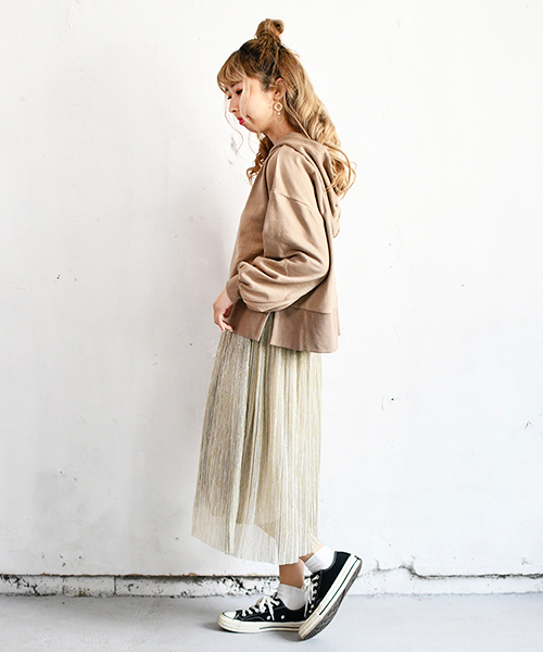 PairPair（ペアペア）の「キラキララメ細プリーツシアースカート（スカート・レディース・ブラック/ベージュ/グレー・FREE）」の12枚目の写真