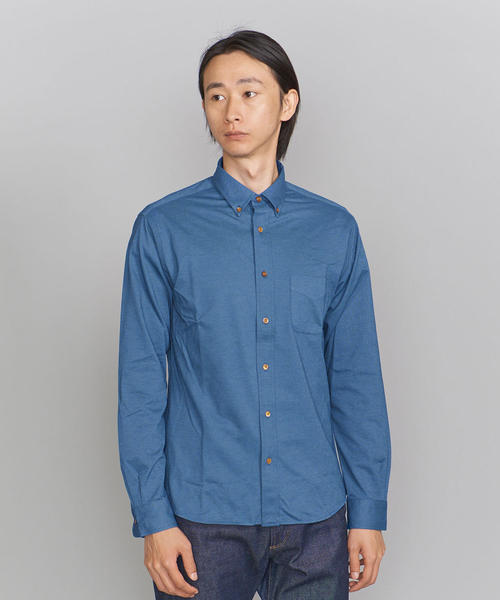 BEAUTY&YOUTH UNITED ARROWS（ビューティーアンドユースユナイテッドアローズ）の「BY カット シャンブレー ボタンダウン シャツ（シャツ/ブラウス・メンズ・ホワイト/その他1/コバルトブルー/ネイビー・X-LARGE/SMALL/LARGE/X-SMALL/MEDIUM）」の3枚目の写真