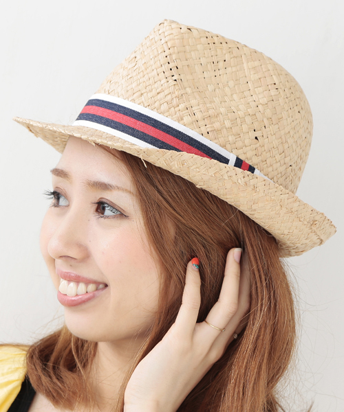 Ray BEAMS（レイビームス）の「○Ray BEAMS / リボン 中折れハット（ハット・レディース・ナチュラル/ブラウン・ONE SIZE）」の2枚目の写真