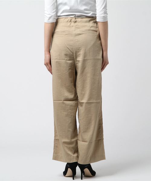 B.I.D.（ビーアイディー）の「BID / Linen調 Waist Ribbon Tuck Pants（その他パンツ・レディース・オフホワイト/ブラック/ベージュ/テラコッタ・FREE）」の6枚目の写真