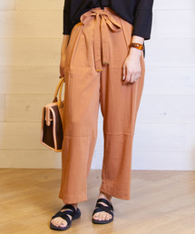BID / Linen調 Waist Ribbon Tuck Pants