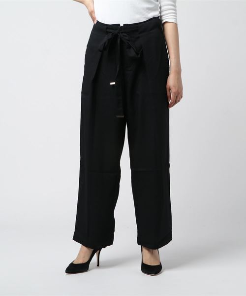 B.I.D.（ビーアイディー）の「BID / Linen調 Waist Ribbon Tuck Pants（その他パンツ・レディース・オフホワイト/ブラック/ベージュ/テラコッタ・FREE）」の8枚目の写真