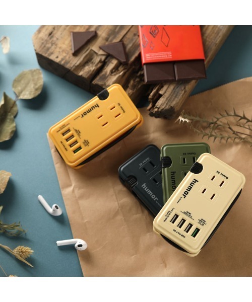 Hamee（ハミィ）の「USB4ポート 電源タップ 延長コード AC コンセント humor handy usb AC 充電器（スマホグッズ・メンズ・チャコールグレー/クリーム/マスタード/カーキオリーブ・FREE）」の19枚目の写真