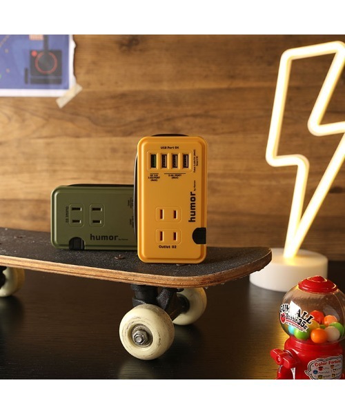 Hamee（ハミィ）の「USB4ポート 電源タップ 延長コード AC コンセント humor handy usb AC 充電器（スマホグッズ・メンズ・チャコールグレー/クリーム/マスタード/カーキオリーブ・FREE）」の18枚目の写真